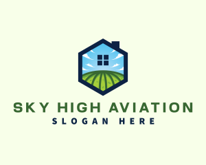 Sky House Landscaping Field logo design