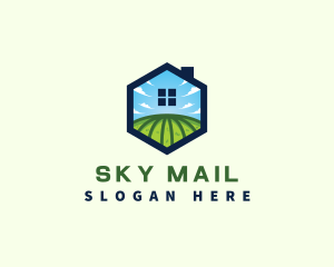 Sky House Landscaping Field logo design