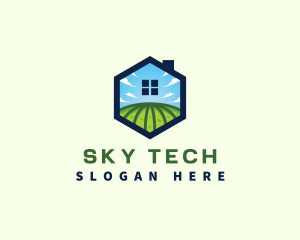 Sky House Landscaping Field logo design