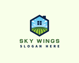 Sky House Landscaping Field logo design