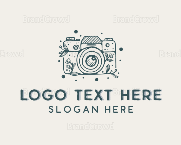 Floral Camera Photography Logo