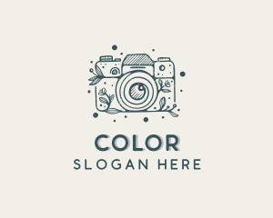 Floral Camera Photography logo design