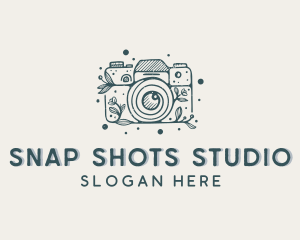 Floral Camera Photography logo design