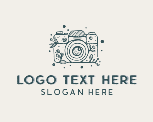 Floral Camera Photography Logo