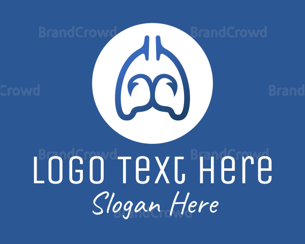 Blue Respiratory Lungs Hook Logo