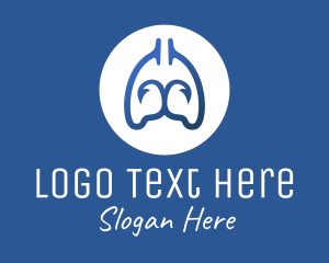 Body Organ - Blue Respiratory Lungs Hook logo design
