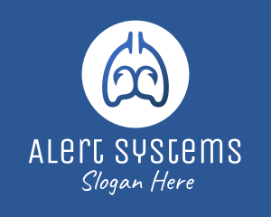 Blue Respiratory Lungs Hook logo design