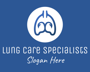 Blue Respiratory Lungs Hook logo design