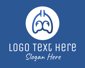 Health - Blue Respiratory Lungs Hook logo design