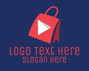 Youtube Vlog - Shopping Bag Multimedia logo design