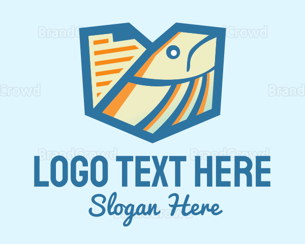 Geometric Fish Document Logo