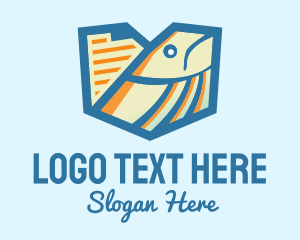 Paper - Geometric Fish Document logo design