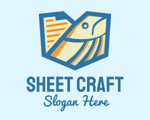 Sheet - Geometric Fish Document logo design