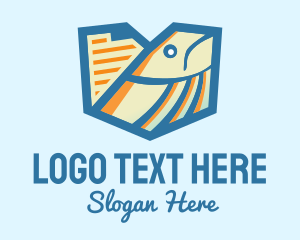 Seafood - Geometric Fish Document logo design