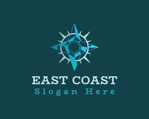 East - Directional Navigation Compass logo design