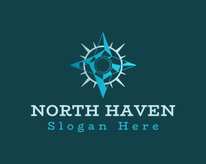 Directional Navigation Compass logo design