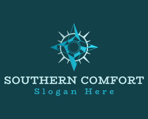 South - Directional Navigation Compass logo design