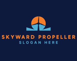 Windmill Propeller Energy logo design