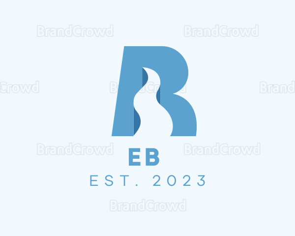 Blue Road Letter R Logo