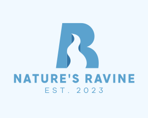 Ravine - Blue Road Letter R logo design