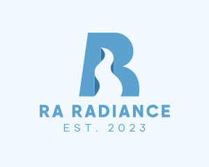 Blue Road Letter R logo design