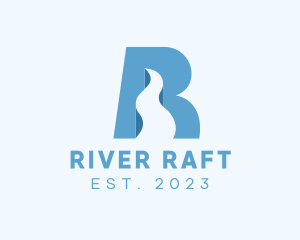 Blue Road Letter R logo design