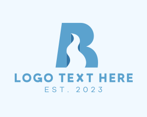 Way - Blue Road Letter R logo design