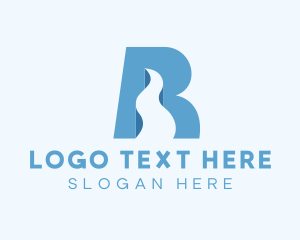 Blue Road Letter R Logo
