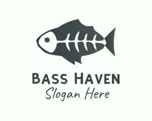 Bass - Sketchy Fish Xray logo design