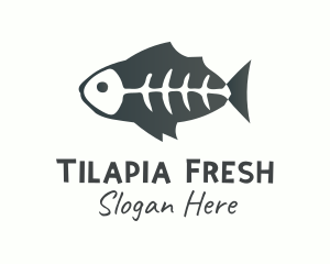 Tilapia - Sketchy Fish Xray logo design