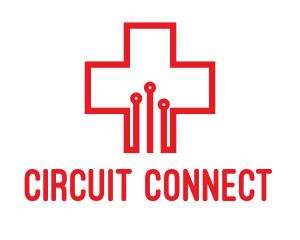 Circuit - Medical Circuit Cross logo design
