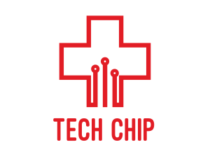 Microchip - Medical Circuit Cross logo design