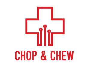 Medical Circuit Cross logo design