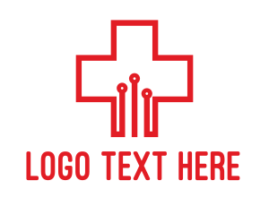 Internet - Medical Circuit Cross logo design