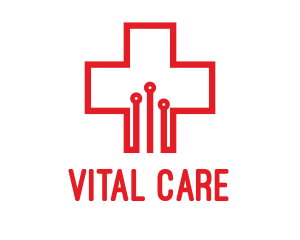 Medical - Medical Circuit Cross logo design