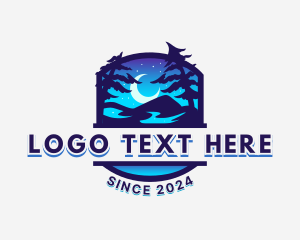 Outdoor - Night Outdoor Camping logo design