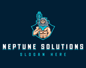 Poseidon Greek God logo design