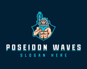 Poseidon Greek God logo design