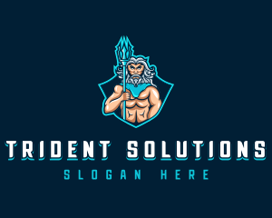 Poseidon Greek God logo design