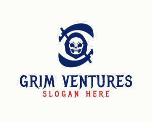 Creepy Grim Reaper logo design