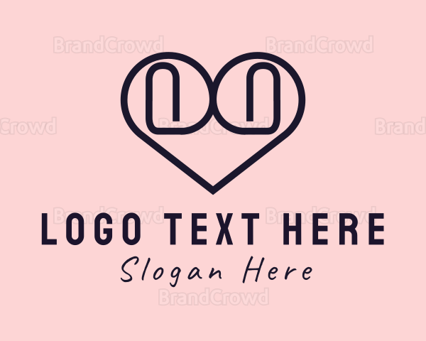 Heart Paper Clip Logo