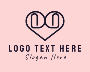 Valentine - Heart Paper Clip logo design