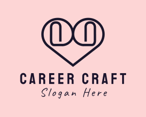 Job - Heart Paper Clip logo design