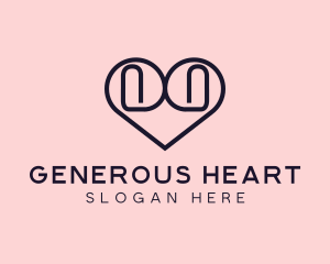 Heart Paper Clip logo design