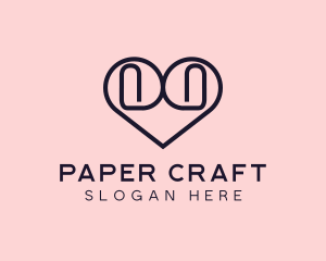 Heart Paper Clip logo design