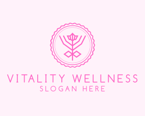 Flower Badge Wellness logo design