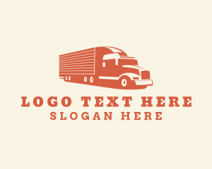 Truckload - Orange Haulage Truck logo design