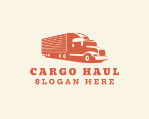 Orange Haulage Truck logo design