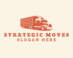 Orange Haulage Truck logo design