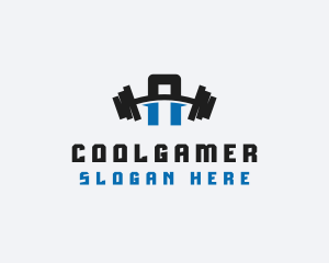 Workout - Barbell Gym Fitness Letter A logo design